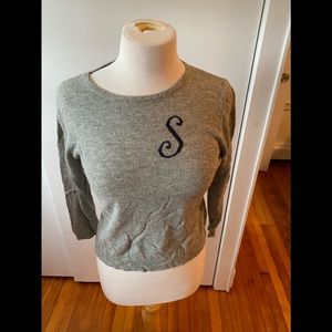 Acrobat gray silk cashmere “S” crop sweater M